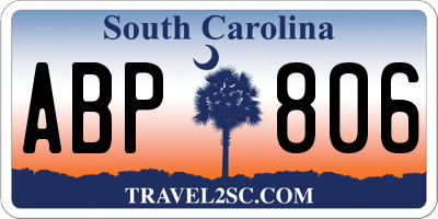 SC license plate ABP806