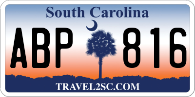 SC license plate ABP816