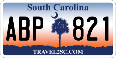 SC license plate ABP821