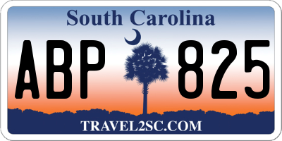 SC license plate ABP825