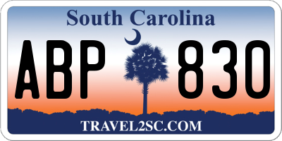 SC license plate ABP830