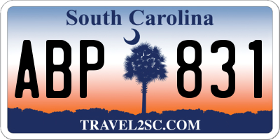 SC license plate ABP831