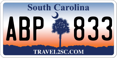 SC license plate ABP833