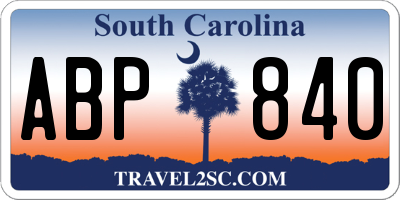 SC license plate ABP840