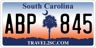 SC license plate ABP845