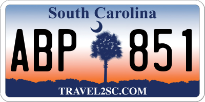 SC license plate ABP851