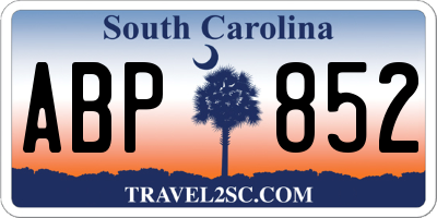 SC license plate ABP852