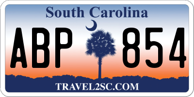 SC license plate ABP854