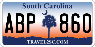 SC license plate ABP860