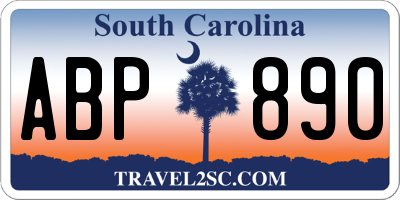 SC license plate ABP890