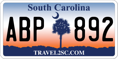 SC license plate ABP892