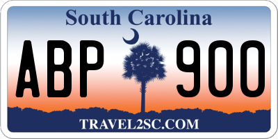 SC license plate ABP900