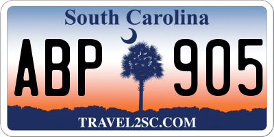 SC license plate ABP905