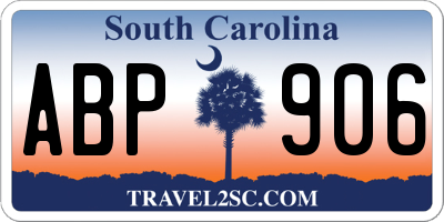 SC license plate ABP906