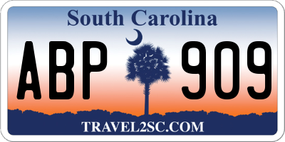 SC license plate ABP909