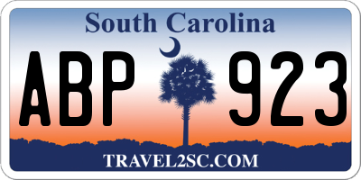 SC license plate ABP923