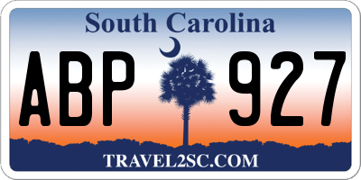 SC license plate ABP927