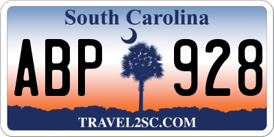 SC license plate ABP928