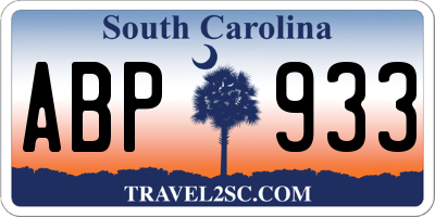 SC license plate ABP933