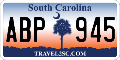 SC license plate ABP945
