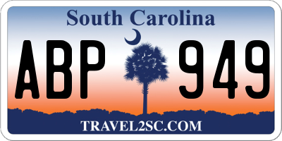 SC license plate ABP949
