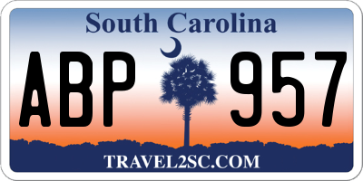SC license plate ABP957