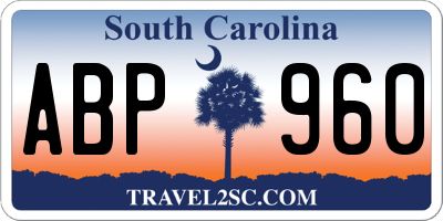 SC license plate ABP960