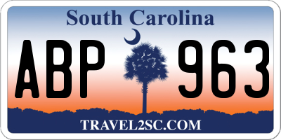 SC license plate ABP963