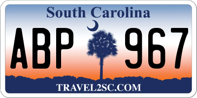 SC license plate ABP967