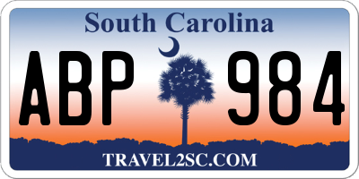 SC license plate ABP984