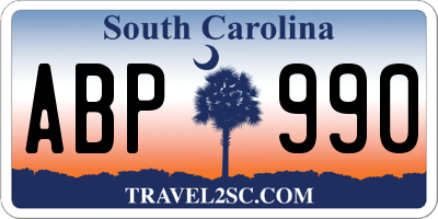 SC license plate ABP990