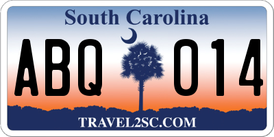 SC license plate ABQ014