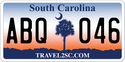 SC license plate ABQ046