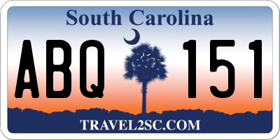 SC license plate ABQ151