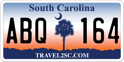 SC license plate ABQ164