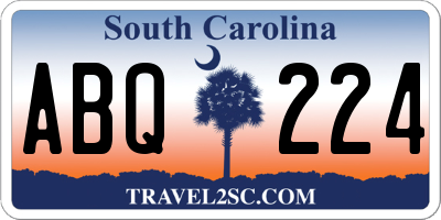 SC license plate ABQ224