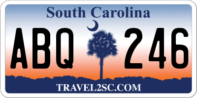 SC license plate ABQ246