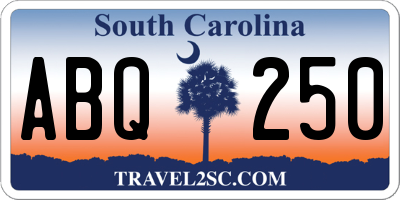 SC license plate ABQ250