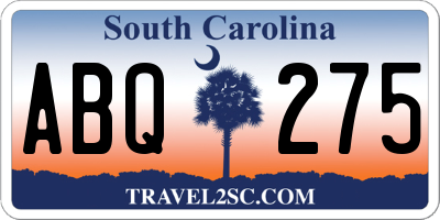 SC license plate ABQ275