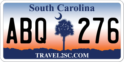 SC license plate ABQ276