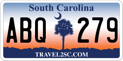 SC license plate ABQ279