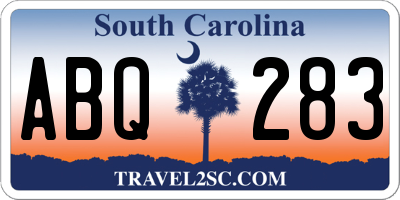 SC license plate ABQ283