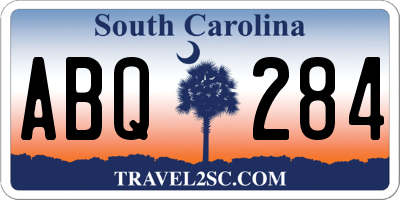 SC license plate ABQ284