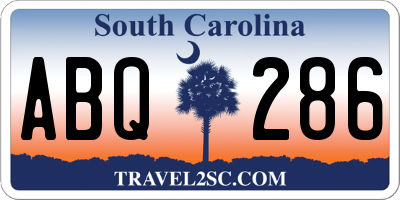 SC license plate ABQ286