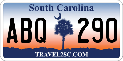 SC license plate ABQ290