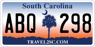 SC license plate ABQ298