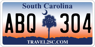 SC license plate ABQ304