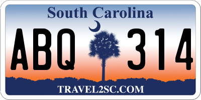 SC license plate ABQ314