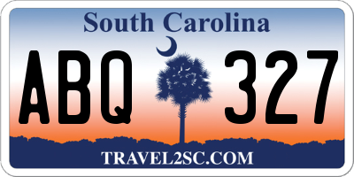 SC license plate ABQ327