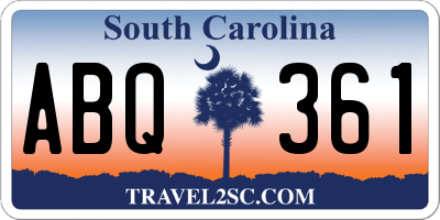 SC license plate ABQ361